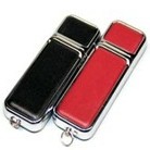 Leather USB drive, Square shape USB drive with stainless edge U306