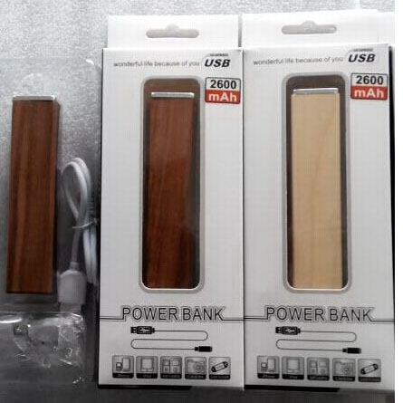 Elegant colorful wood power bank 1200 to 2600mah PB130