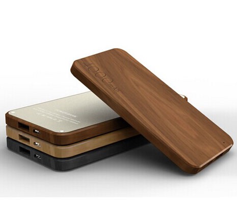 eco-friendly natural wooden portable power bank