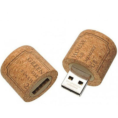 Wine stopper wood USB disk with laser printed logo U536