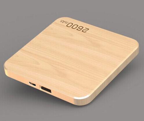 eco-friendly natural wooden square shape portable power bank PB718