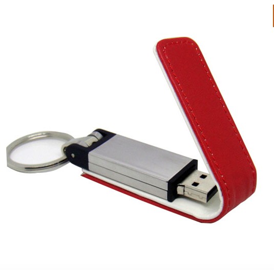 OEM Funny Red Leather USB 16GB with Keyring U308