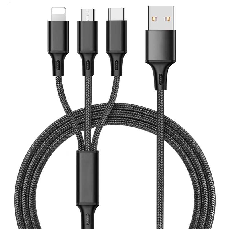 3in1 Nylon Cable with Andriod Type C IOS C007