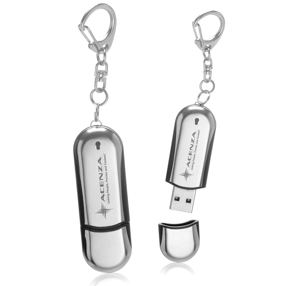 Metal USB Flash Drive with Keychains   U036