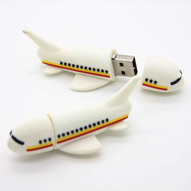 Airplane shape usb flash drive customizable usb pvc travel set for airline gifts U415