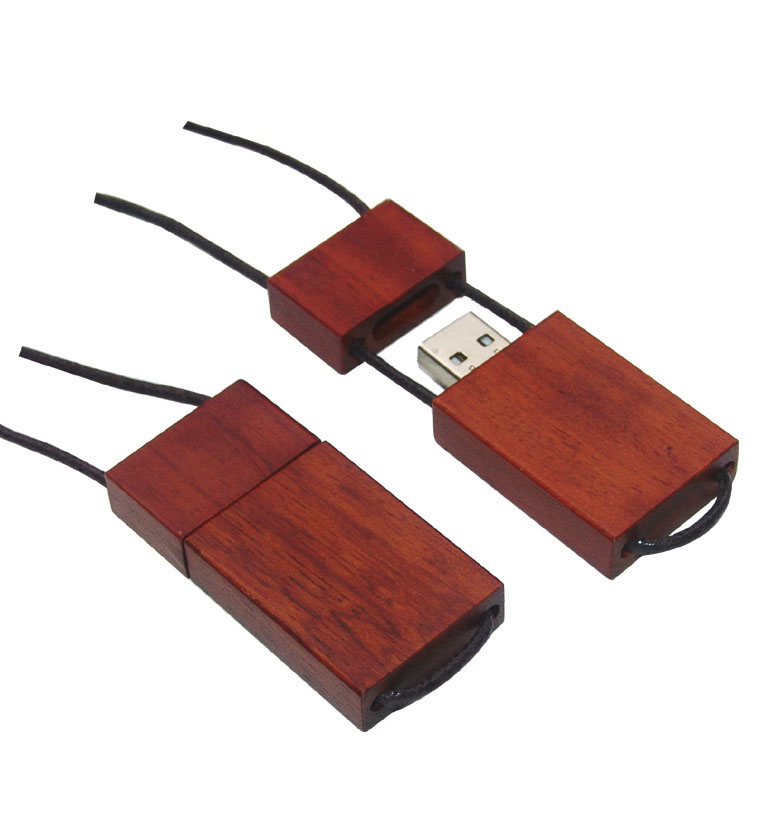 wooden material USB flash disk with lanyard 8GB 16GB U500