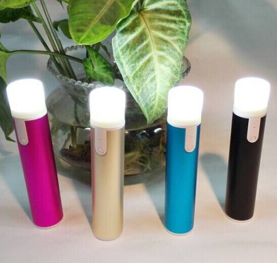 Candle Design Aluminum power bank, with or without LED Touch PB123