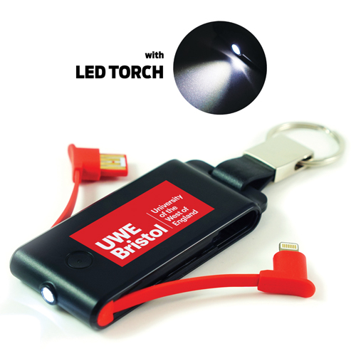 Mini Keychain Portable Power Bank 1500mah with Led Torch PB140