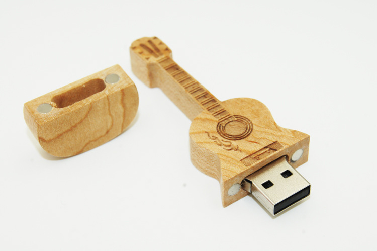 Delicate and lovely wooden guitar usb flash drive U721