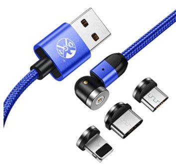 Full View Rotation Charging Cable with Micro, Type C, Lightning UC014
