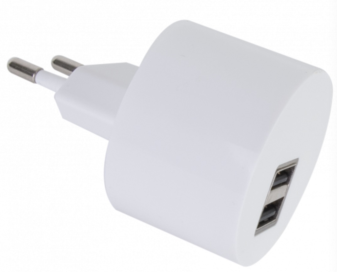 White Color EU Charger with 2 USB WC009