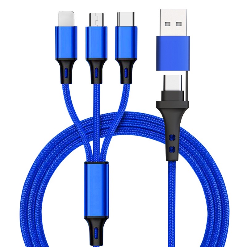 3 in 1 Nylon Charging Cable with Custom Logo UC008