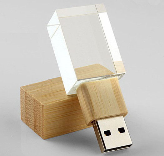 4GB 8GB 16GB Wooden Crystal USB Drive with Led Light U994