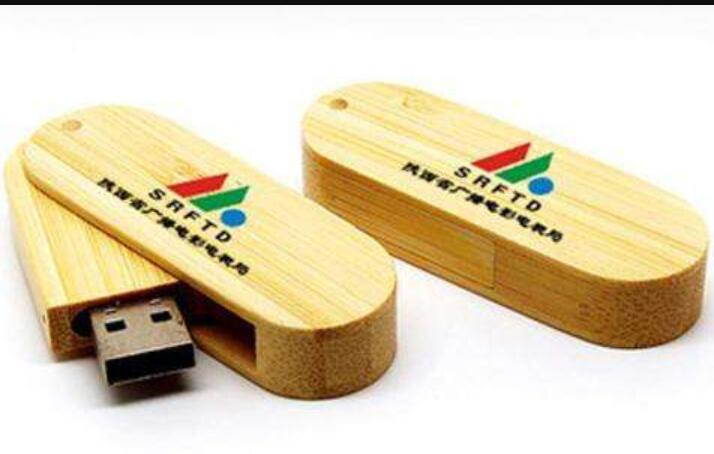 Bamboo Swivel USB driver with laser or silk print logo U527