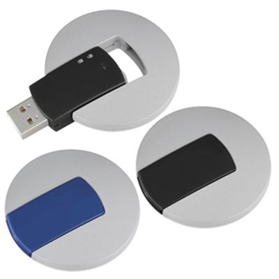 Round Plastic Enclosure Printed Swivel Usb Flash Drive  U177