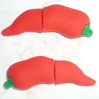 Chilli USB, Hot Chilli USB stick with pvc rubber material, vegetable usb flash drives, Blackberry USB flash disk U493