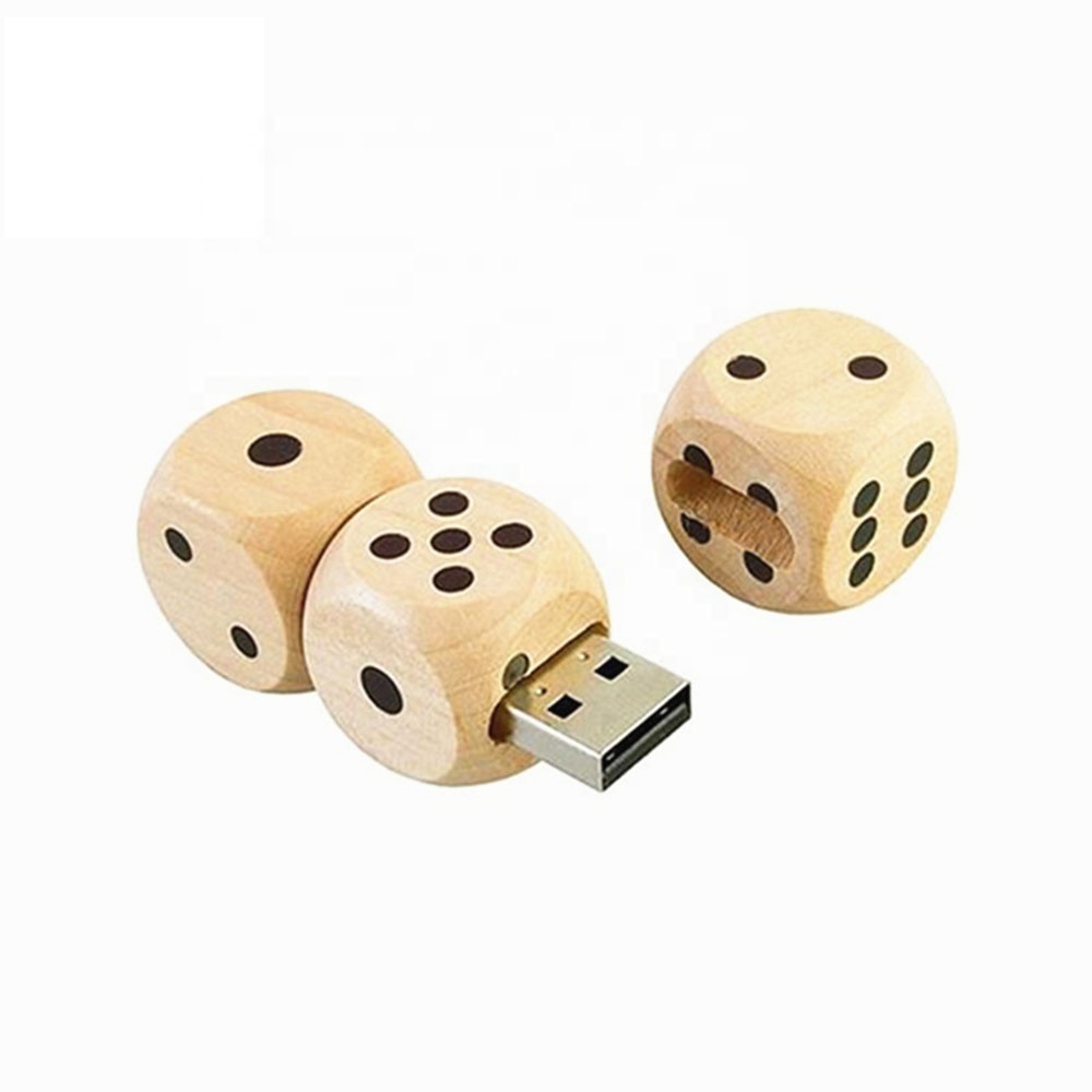 Novelty wooden Dice usb flash drive U661