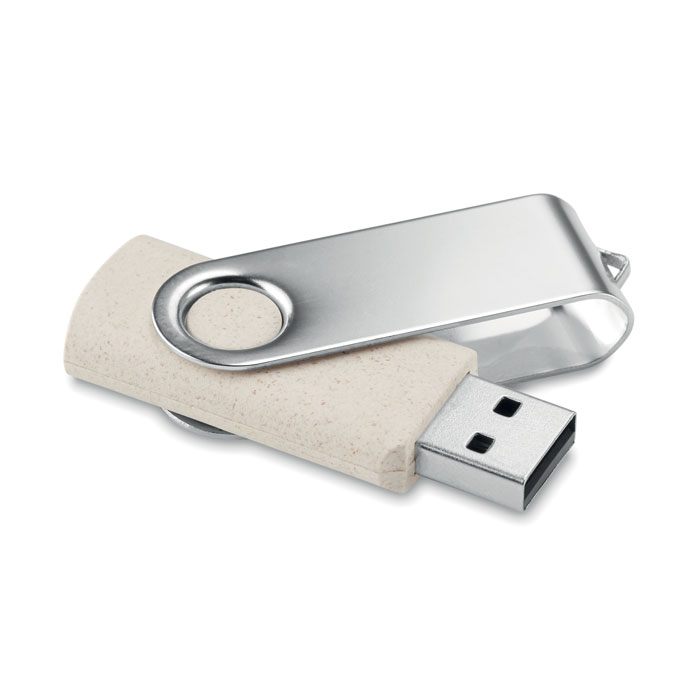 Wheat straw Swivel USB Drive with Metal Clip U566