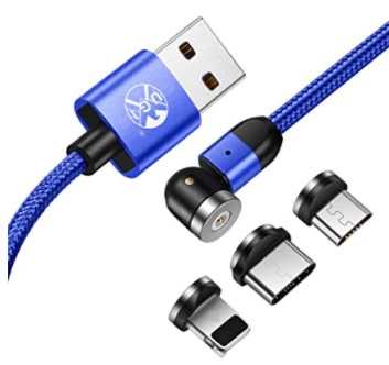 Full View Rotation Charging Cable with Micro, Type C, Lightning UC014