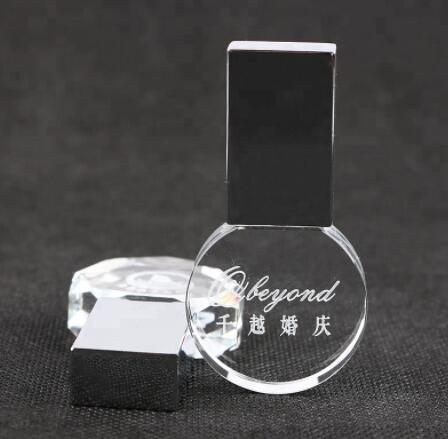 Crystal usb 2.0 semi circle crystal usb disk U993